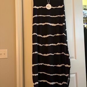 Black and White Striped Maxi Dress